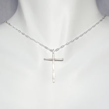 Load image into Gallery viewer, Fused Silver Cross Necklace