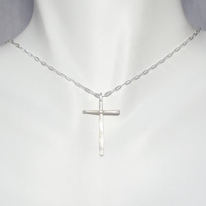 Fused Silver Cross Necklace