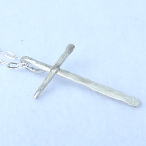 Fused Silver Cross Necklace