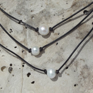 Leather n Gemstone Chokers / Wrap Bracelets