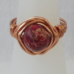 Ring, Size 4.75 - Jasper & Copper