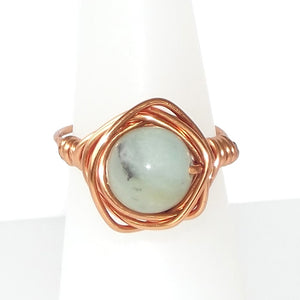 Ring, Size 4 - Amazonite & Copper