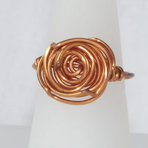 Rosette Wrap Copper Ring - size 5.25