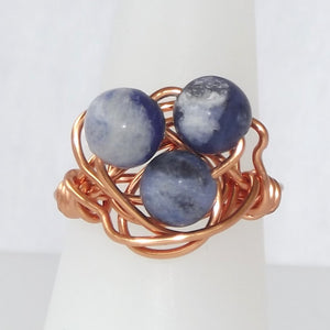 Sodalite & Copper Ring - size 5.25