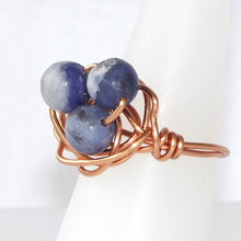 Load image into Gallery viewer, Sodalite &amp; Copper Ring - size 5.25