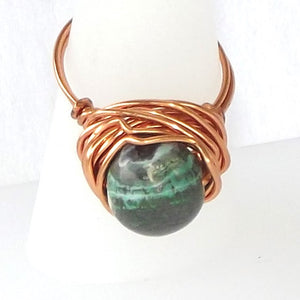 Ring, Size 6.25 - Agate & Copper