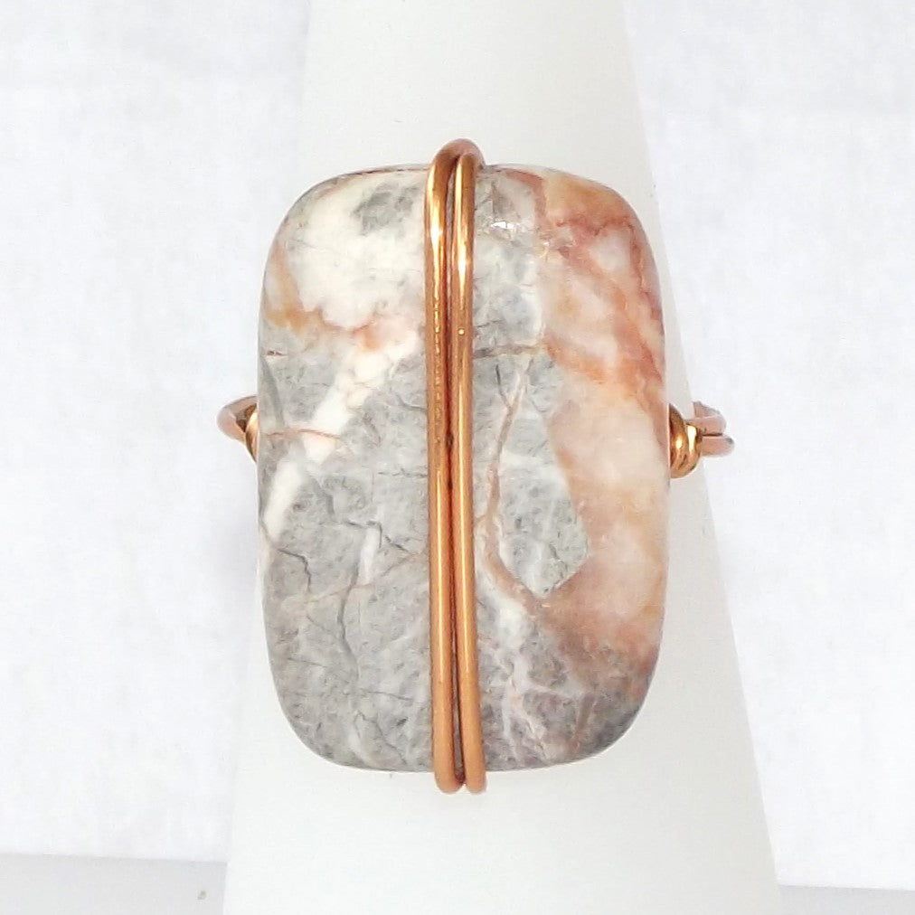 Ring, Size 6 - Redline Marble & Copper