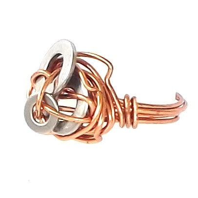 Stainless Steel & Copper Ring - size 6.5