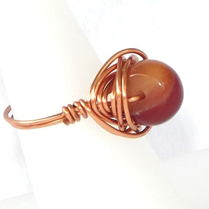 Ring, Size 6.25 - Agate & Copper