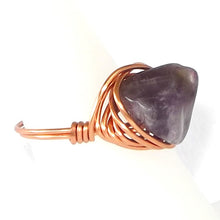 Load image into Gallery viewer, Ring, Size 6.5 - Amethyst &amp; Copper Ring - size 6.5