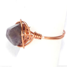 Load image into Gallery viewer, Ring, Size 6.5 - Amethyst &amp; Copper Ring - size 6.5