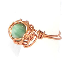 Load image into Gallery viewer, Ring, Size 3.5 - Green Quartz &amp; Copper