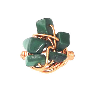 Ring, Size 7 - Malachite & Copper