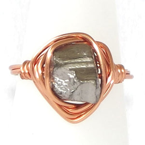 Ring, Size 6.75 - Magnetite & Copper Ring - size 6.75