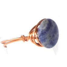 Load image into Gallery viewer, Sodalite &amp; Copper Ring - size 7.25