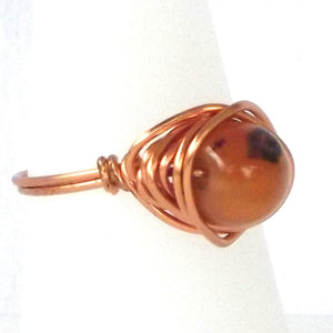 Ring, Size 8.5 - Carnelian & Copper
