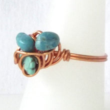 Load image into Gallery viewer, Turquoise &amp; Copper Ring - size 8.5