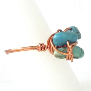 Ring, Size 8.5 - Turquoise & Copper