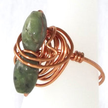 Load image into Gallery viewer, Ring, Size 8 - Unakite &amp; Copper