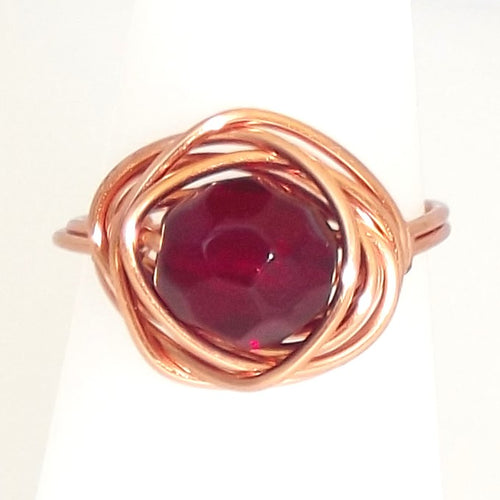 Ring, Size 4.75 - Garnet & Copper