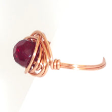 Load image into Gallery viewer, Ring, Size 4.75 - Garnet &amp; Copper