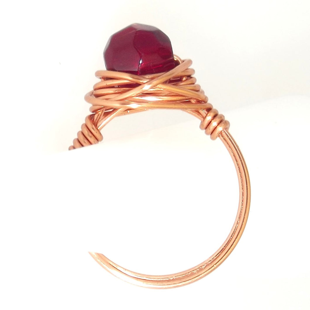 Ring, Size 7.25 - Garnet & Copper