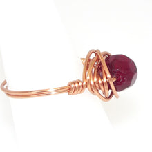 Load image into Gallery viewer, Ring, Size 7.25 - Garnet &amp; Copper