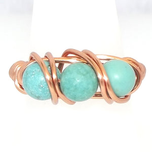 Turquoise & Copper Ring - size 4
