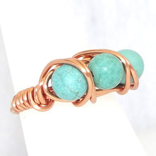 Load image into Gallery viewer, Ring, Size 4 - Turquoise &amp; Copper