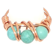 Load image into Gallery viewer, Turquoise &amp; Copper Ring - size 4