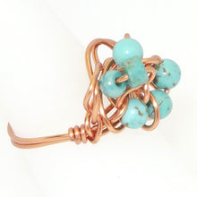 Load image into Gallery viewer, Turquoise &amp; Copper Ring - size 6.75