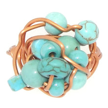 Load image into Gallery viewer, Ring, Size 5 - Turquoise &amp; Copper