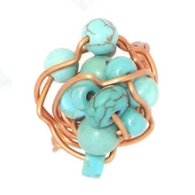 Load image into Gallery viewer, Ring, Size 5 - Turquoise &amp; Copper