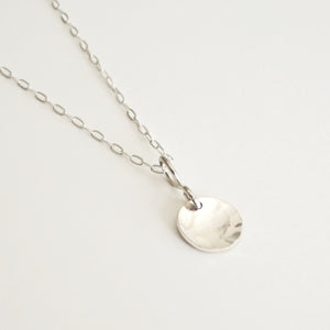 Hammered Silver Disc Necklace