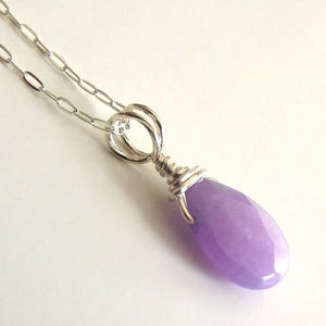Purple Jade Sterling Necklace