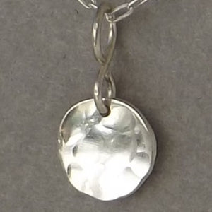 Hammered Silver Disc Necklace