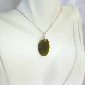 Deep Olive Seaglass Necklace