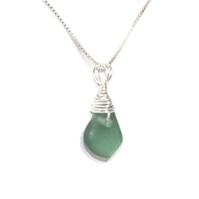 Load image into Gallery viewer, Tiny Teal Seaglass Necklace