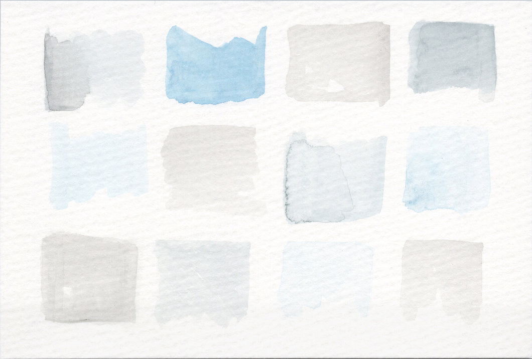 Watercolor Original:  Blue Grey Series Color Block (small)