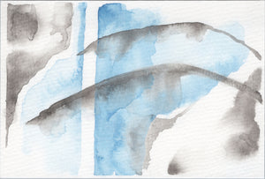 Watercolor Original:  Blue Grey Series - Frond  (small)