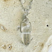 Load image into Gallery viewer, Dainty Clear Quartz Crystal Drop Necklace