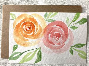 Hand-Painted Cards - Set of 4 - Signed Originals