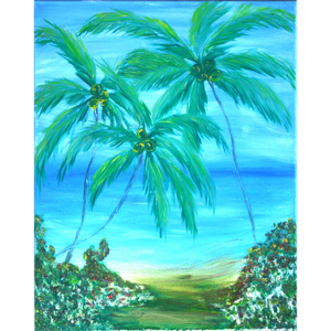 Vibrant Blue Ocean Palms