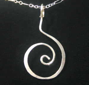 Hammered Swirl - Sterling Necklace