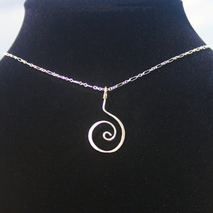 Hammered Swirl - Sterling Necklace