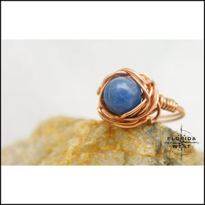 Copper and Stone Handmade Ring - Jewelry Hand Made