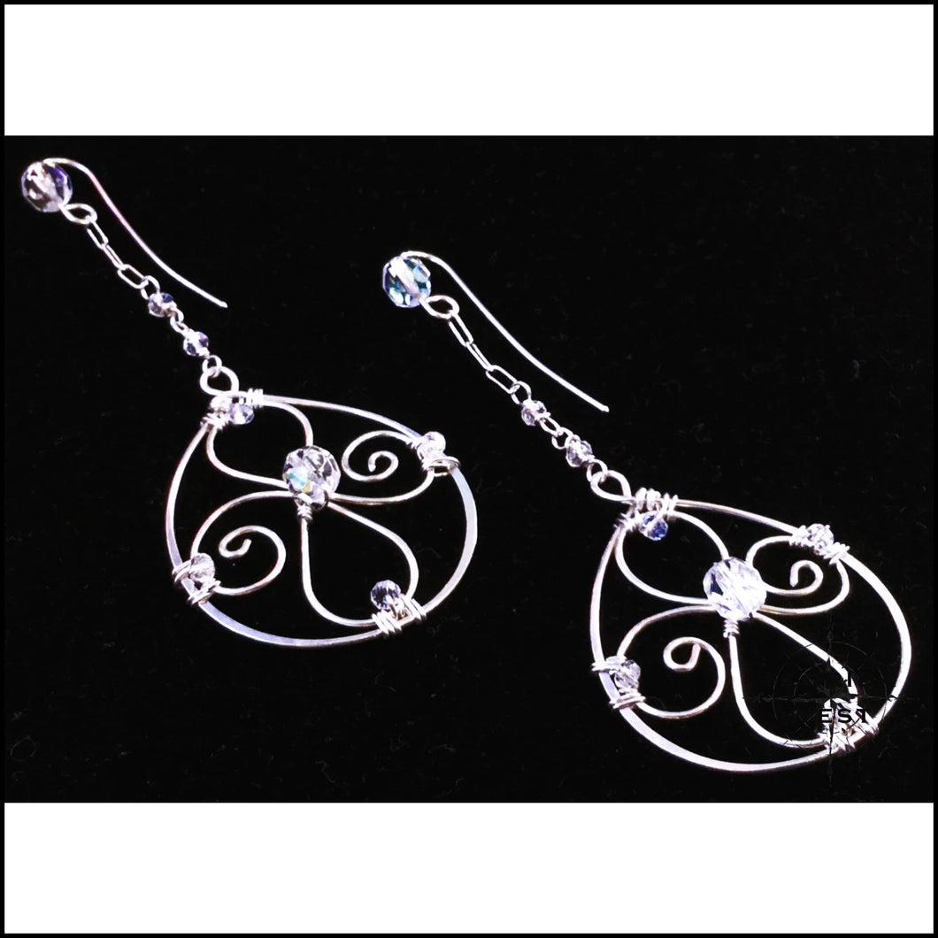 Oval Drop Filigree Earrings - Jewelry Hand Made