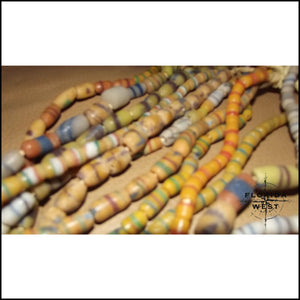 Sea Glass and Vintage African Krobo Trade Beads Necklace - Jewelry Hand Made