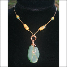 Load image into Gallery viewer, Sea Glass and Vintage African Krobo Trade Beads Necklace - Jewelry Hand Made